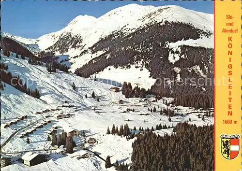 Koenigsleiten Panorama Skidorf Almdorf oeAV Edelweisshaus Wappen Kat. Wald im Pinzgau