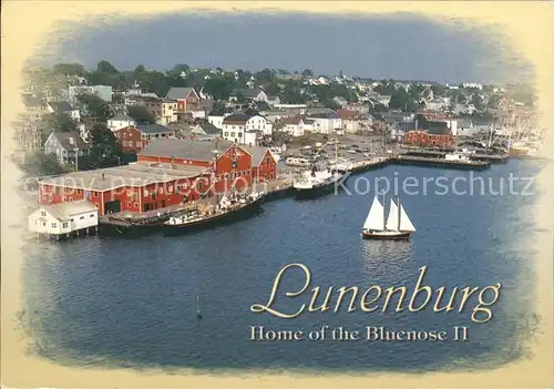 Lunenburg Nova Scotia Home of Bluenose II Sailing Boat aerial view