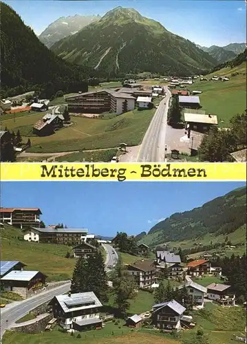Boedmen Ortsansicht Alpenpanorama Kat. Mittelberg Kleinwalsertal