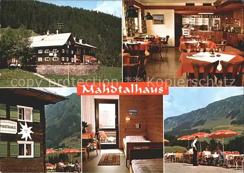 Schwende Riezlern Kleinwalsertal Berggasthof Mahdtalhaus Terrasse Kat. Mittelberg Vorarlberg