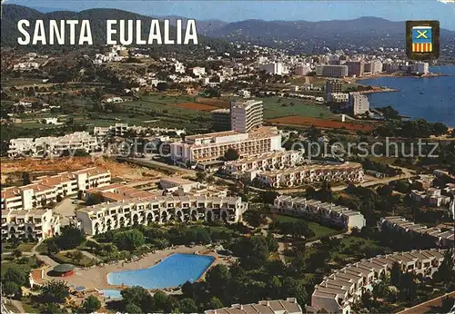 Santa Eulalia del Rio Santa Eulalia del Rio Siesta Hotelanlagen Fliegeraufnahme Kat. Ibiza Islas Baleares
