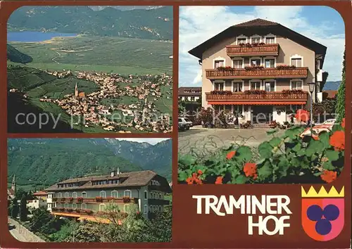 Tramin Weinstrasse Hotel Restaurant Traminer Hof Fliegeraufnahme / Termeno sulla strada del vino /Bolzano