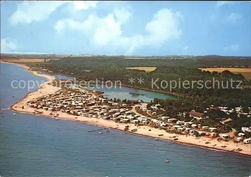 Karlsminde Zeltplatz Ostseestrand Eckernfoerder Bucht Fliegeraufnahme Kat. Waabs Eckernfoerde