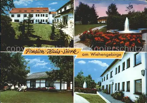 Bad Holzhausen Luebbecke Pension Haus Stork am Wiehengebirge Fontaene Kat. Preussisch Oldendorf