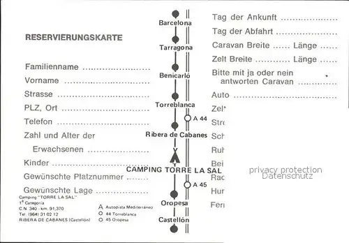 Ribera de Cabanes Camping Torre la sal Kat. Ribera de Cabanes