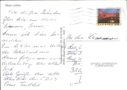 Daenemark Albaek Luftaufnahme Kat. Daenemark