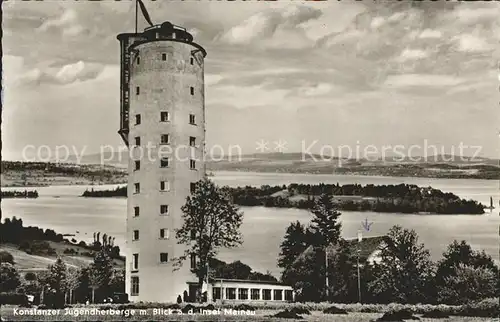 Konstanz Bodensee Jugendherberge mit Blick auf Insel Mainau Kat. Konstanz