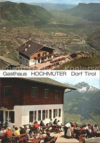 Dorf Tirol Gasthaus Hochmut Alpenpanorama Kat. Tirolo