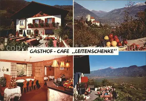 Tscherms Gasthof Cafe Leitenschenke Alpenpanorama Kat. Meran Suedtirol