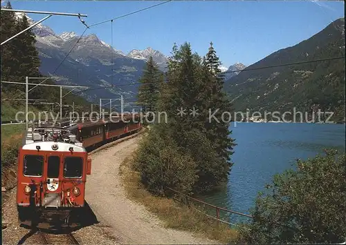 Rhaetische Bahn Bernina Express Prese Miralogo Lago di Poschiavo Kat. Eisenbahn