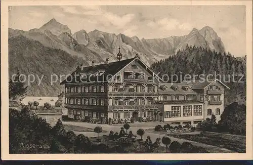 Riessersee Hotel mit Alpspitze und Waxenstein Kat. Garmisch Partenkirchen