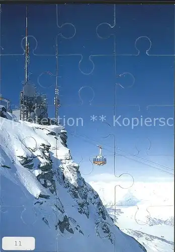 Corvatsch Silvaplana GR Puzzlekarte Luftseilbahn Fernmeldestation Kat. Silvaplana