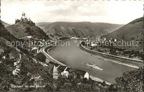 Cochem Mosel Schiff Fliegeraufnahme Kat. Cochem