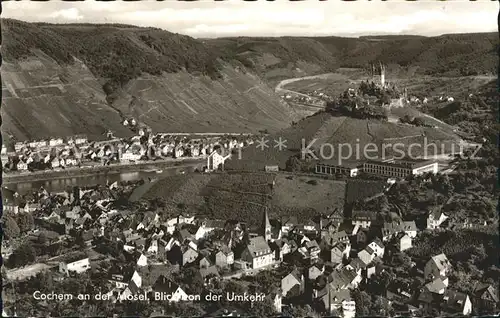 Cochem Mosel Blick von der Umkehr Kat. Cochem