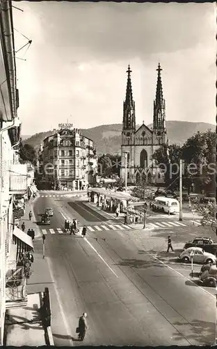 Baden Baden Augustaplatz mit Kirche Kat. Baden Baden