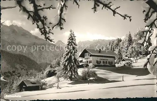 Partnachalm ueber der Partnachklamm Kat. Garmisch Partenkirchen