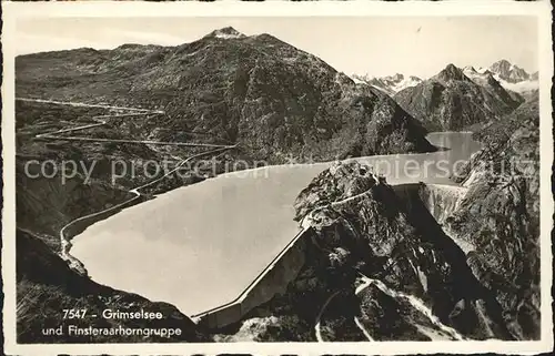 Grimselsee BE mit Finsteraarhorngruppe Kat. Guttannen