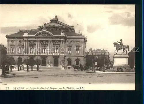 Geneve GE Le Theatre Statue du General Dufour Kat. Geneve