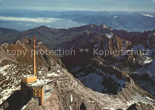 Saentis AR Fliegeraufnahme Bergstation mit Vorarlberg Kat. Saentis