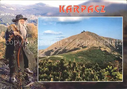 Karpacz Krummhuebel alter Mann mit Pfeife Kat. Polen