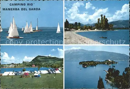 Manerba Lago di Garda Camping Rio Segelschiffe Panorama Kat. Brescia