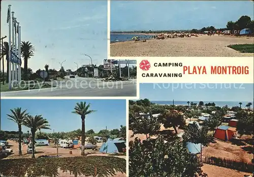 Playa Montroig Camping Caravaning Strand Zeltplatz Strassenpartie Kat. Mont roig