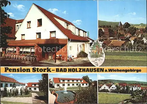 Bad Holzhausen Luebbecke Pension Stork Brunnen Ortsansicht Kat. Preussisch Oldendorf