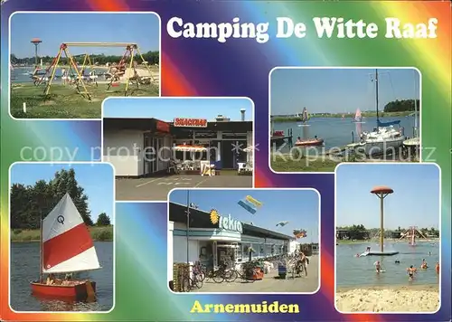 Arnemuiden Camping De Witte Raaf Spielplatz Restauration Bootsanleger Strandpartie Kat. Middelburg Zeeland