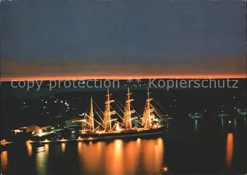 Travemuende Ostseebad Segelschiff Passat bei Nacht / Luebeck /Luebeck Stadtkreis
