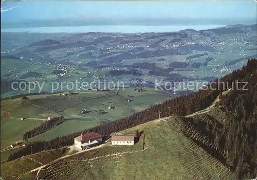 Hundwilerhoehe mit Stein St Gallen Teufen und Bodensee Fliegeraufnahme Kat. Hundwiler Hoehe