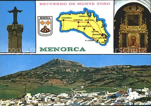 Menorca Recuerdo de Monte Toro Panorama Kat. Spanien