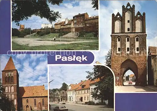 Paslek Fragment mista Kamienna Wieza Gotyck kosciol Ulica Boleslawa Chrobrego Kat. Paslek = Preussisch Holland