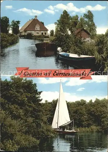 Eernewoude Camping Kampwinkel Wasserstrasse Segelboot Kat. Friesland