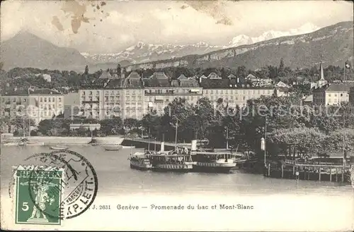 Geneve GE Promenade du Lac et Mont Blanc Kat. Geneve