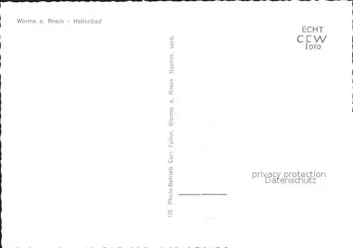 Worms Rhein Hallenbad Kat. Worms