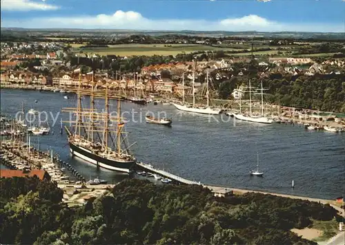 Travemuende Ostseebad Fliegeraufnahme Hafen Segelschiff  Kat. Luebeck