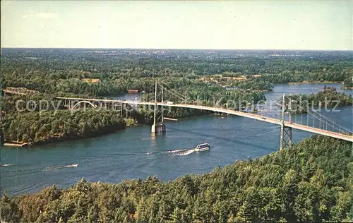 Ivy Lea Canadian span of the International Bridge 1000 Islands Vacation Wonderland aerial view