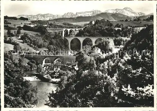 St Gallen SG Sitterbruecken Blick zur Saentiskette Appenzeller Alpen Kat. St Gallen