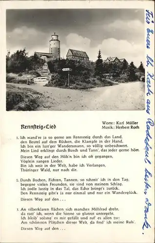 Grosser Inselsberg Rennsteig Lied Kat. Brotterode