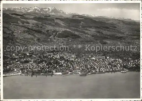 Rorschach Bodensee Blick zum Saentis Appenzeller Alpen Fliegeraufnahme Kat. Rorschach