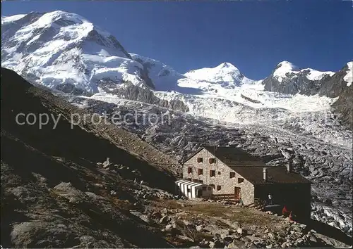 Monte Rosa Huette Zermatt Liskamm Castor Pollux Grenz Zwillingsgletscher  Kat. Zermatt