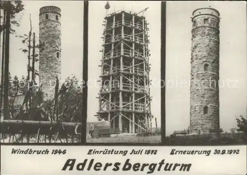 Adlersberg Stutenhaus Adlersbergturm Windbruch Einruestung Erneuerung  Kat. Schmiedefeld Rennsteig