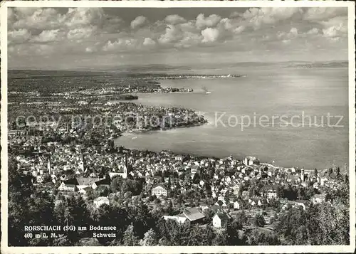 Rorschach Bodensee Seebuchten Horn Arbon und Romanshorn Fliegeraufnahme Kat. Rorschach