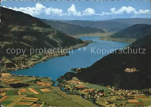 Ossiachersee mit Ruine Landskron Kat. Ossiach