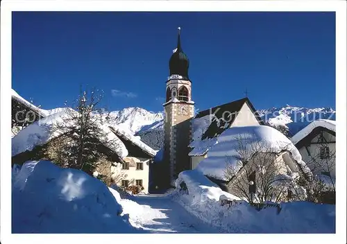 Fiss Tirol Winterliches Dorfmotiv Kirche / Fiss /Tiroler Oberland