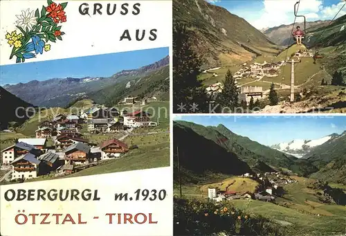 Obergurgl Soelden Tirol Ortsblick Panorama Sessellift Kat. Soelden oetztal