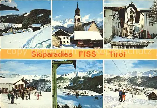 Fiss Tirol Orts und Teilansichten Kirche Brunnen / Fiss /Tiroler Oberland