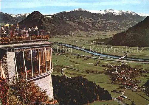 Kanzelkehre Tirol Blick auf Wiesing Inntal Autobahn und Zillertal Kat. Wiesing Schwaz