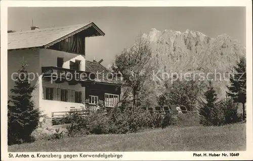 St Anton Kranzberg mit Karwendelgebirge Kat. Garmisch Partenkirchen