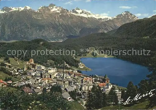 St Moritz Dorf GR mit See Piz Languard und Albris Kat. St Moritz